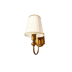 JS-VP S-518-1W Cloth Shade Wall Lights 1xE27 Mild Steel & Fabric Material Antique Gold & White Finish