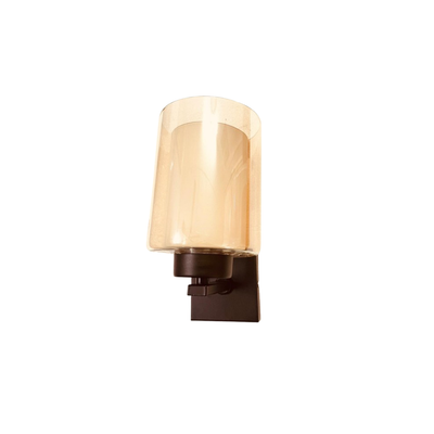 JS-VP S-524-1W Modern Wall Lights 1xE27 Mild Steel & Glass Material Brown & Champaign Finish