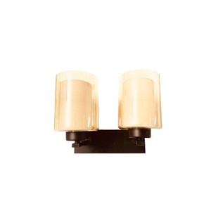 JS-VP S-524-2W Modern Wall Lights 2xE27 Mild Steel & Glass Material Brown & Champaign Finish