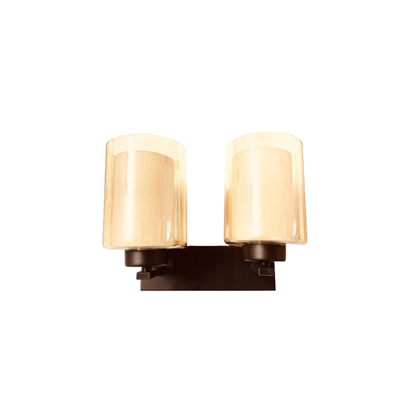 JS-VP S-524-2W Modern Wall Lights 2xE27 Mild Steel & Glass Material Brown & Champaign Finish