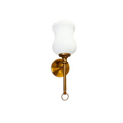 JS-VP S-530-1W Modern Wall Lights 1xE27 Mild Steel & Glass Material Antique Gold & White Finish