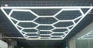 Honeycomb LED Grid Light for Car Detailing Studios – 672W Modular Ceiling Panel | 4845x2435mm (Approx. 8x16 ft)
