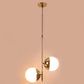 ELIANTE Gold Iron Base White Glass Shade Hanging Light - A-1315-2Lp-Gd - Bulb Included
