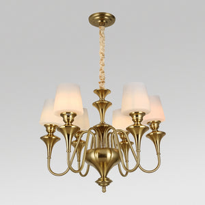 JSPHILO-6-423-6xE27 - White & Gold Metal Modern Chandelier
