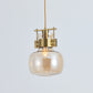 JSPHILO 4-375-1xE27-Gold+Amber Impressions Glass Hangings