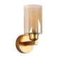 ELIANTE Gold Iron Base White and Gold White Shade Wall Light - A-425-1W-Rd - Bulb Included
