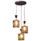 ELIANTE Black Iron Base Gold Glass Shade Hanging Light - A-4472-3Lp - Bulb Included