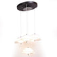 ELIANTE Black Iron Base White Acrylic Shade Hanging Light - A-5121-4Lp-Led - Inbuilt LED