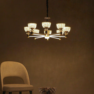 Modern Chandelier Luxury Look Black Metal Chandelier - A01/8