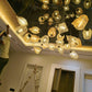 Designer Multi-Pendant Spiral Glass Chandelier with Custom Cluster Installation for Luxury Living & Dining Spaces