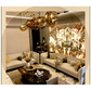 Designer Multi-Pendant Spiral Glass Chandelier with Custom Cluster Installation for Luxury Living & Dining Spaces