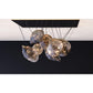 Designer Multi-Pendant Spiral Glass Chandelier with Custom Cluster Installation for Luxury Living & Dining Spaces