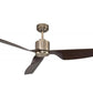 JS-LXR Modern AC 50” Ceiling Designer Fans AA0001-Antique Brass Motor & Walnut Blades