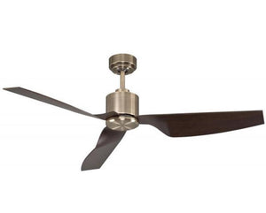 JS-LXR Modern AC 50” Ceiling Designer Fans AA0001-Antique Brass Motor & Walnut Blades