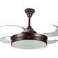 JS-LXR Modern BLDC 42” Ceiling Chandelier Fans AA0013-Matt Coffee Brown Body & Clear Transparent Blades