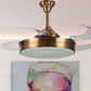 JS-LXR Modern BLDC 42” Ceiling Chandelier Fans AA0015-Bronze Body & Clear Transparent Blades