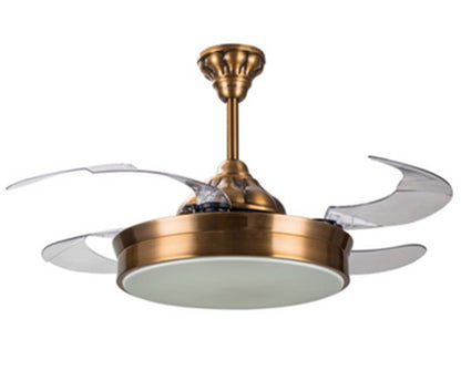 JS-LXR Modern BLDC 42” Ceiling Chandelier Fans AA0015-Bronze Body & Clear Transparent Blades