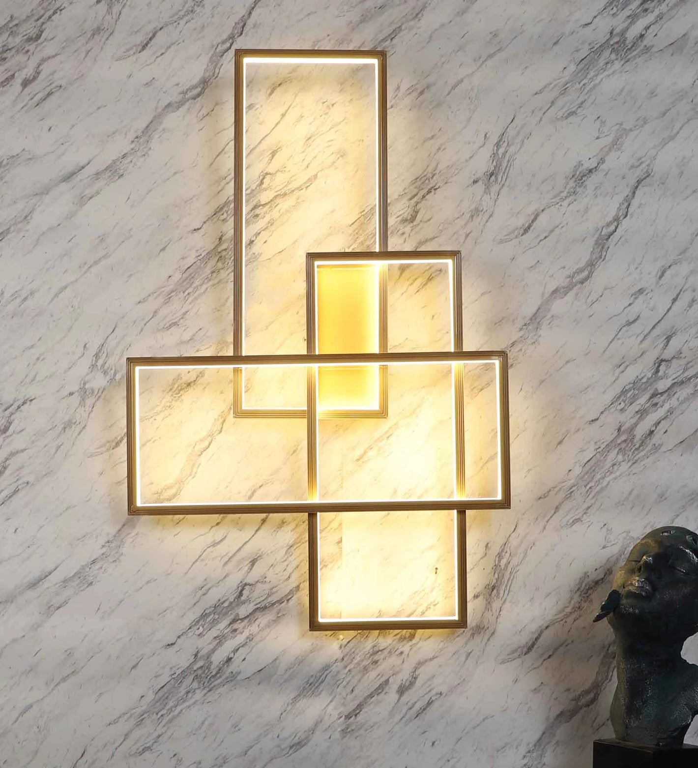 Abstract Gold Aluminium Wall Light | I-0086-LED | Included Bulb | Eliante by Jainsons Lights