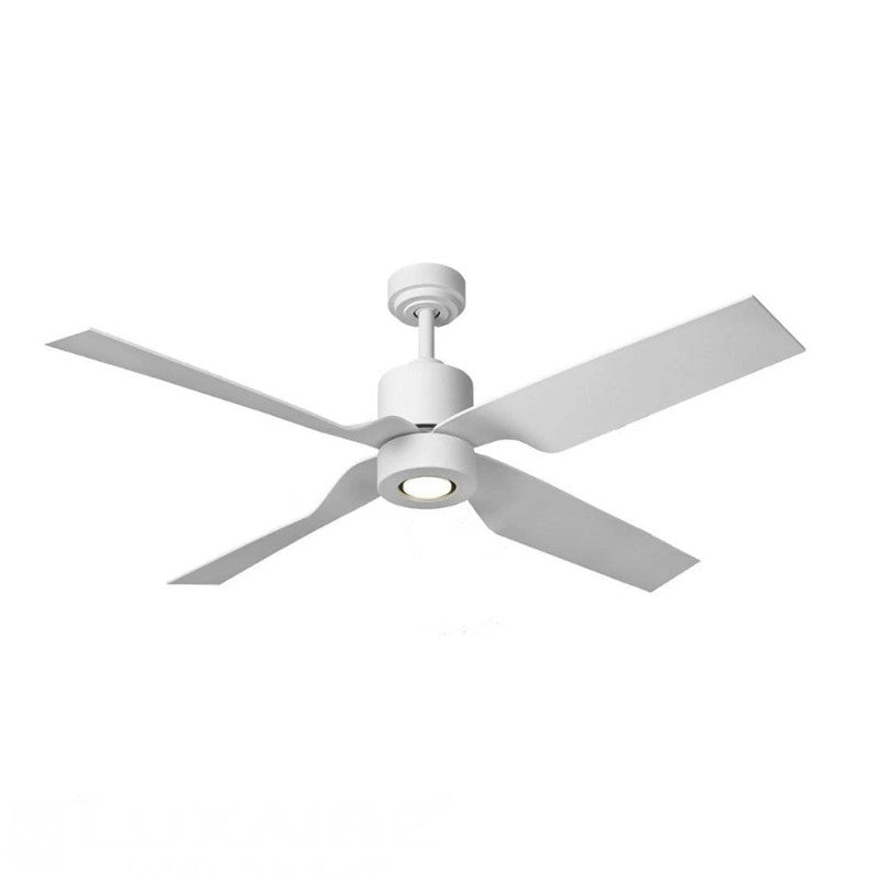 JS-LXR Modern Designer 50" Ceiling Fan LUX 1001 Matt White Body & 4 Durable ABS Blades