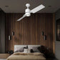 JS-LXR Modern Designer 50" Ceiling Fan LUX 1001 Matt White Body & 4 Durable ABS Blades