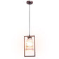 ELIANTE Brown Wood Base Red Glass Shade Hanging Light - Aj-1243-1Lp-Red - Bulb Included