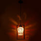 ELIANTE Brown Wood Base Multicolour Glass Shade Hanging Light - Aj-1245-1Lp-Multi - Bulb Included