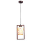 ELIANTE Brown Wood Base Multicolour Glass Shade Hanging Light - Aj-1245-1Lp-Multi - Bulb Included
