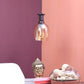 ELIANTE Brown Wood Base Gold Glass Shade Hanging Light - Aj-4123-1Lp - Bulb Included