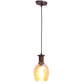 ELIANTE Brown Wood Base Gold Glass Shade Hanging Light - Aj-4123-1Lp - Bulb Included