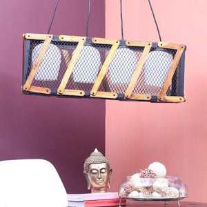 ELIANTE Black Iron Base White Glass Shade Hanging Light - Aj-4130-4Lp - Bulb Included