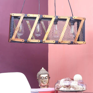 ELIANTE Black Iron Base Black Iron Shade Hanging Light - Aj-4131-4Lp - Bulb Included