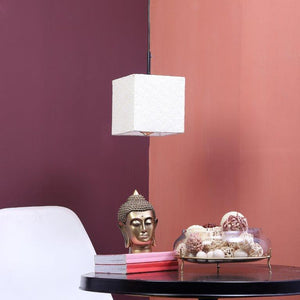 ELIANTE Black Iron Base White Fabric Shade Hanging Light - Aj-4444-1Lp - Bulb Included