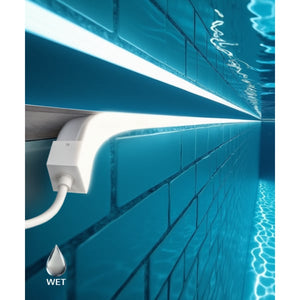24V Silicone LED Strip Light – IP68 | 6x12mm Side View | 8W/m | 3000K Warm White | Ideal for Swimming Pools & Water Features | 50m Bundle