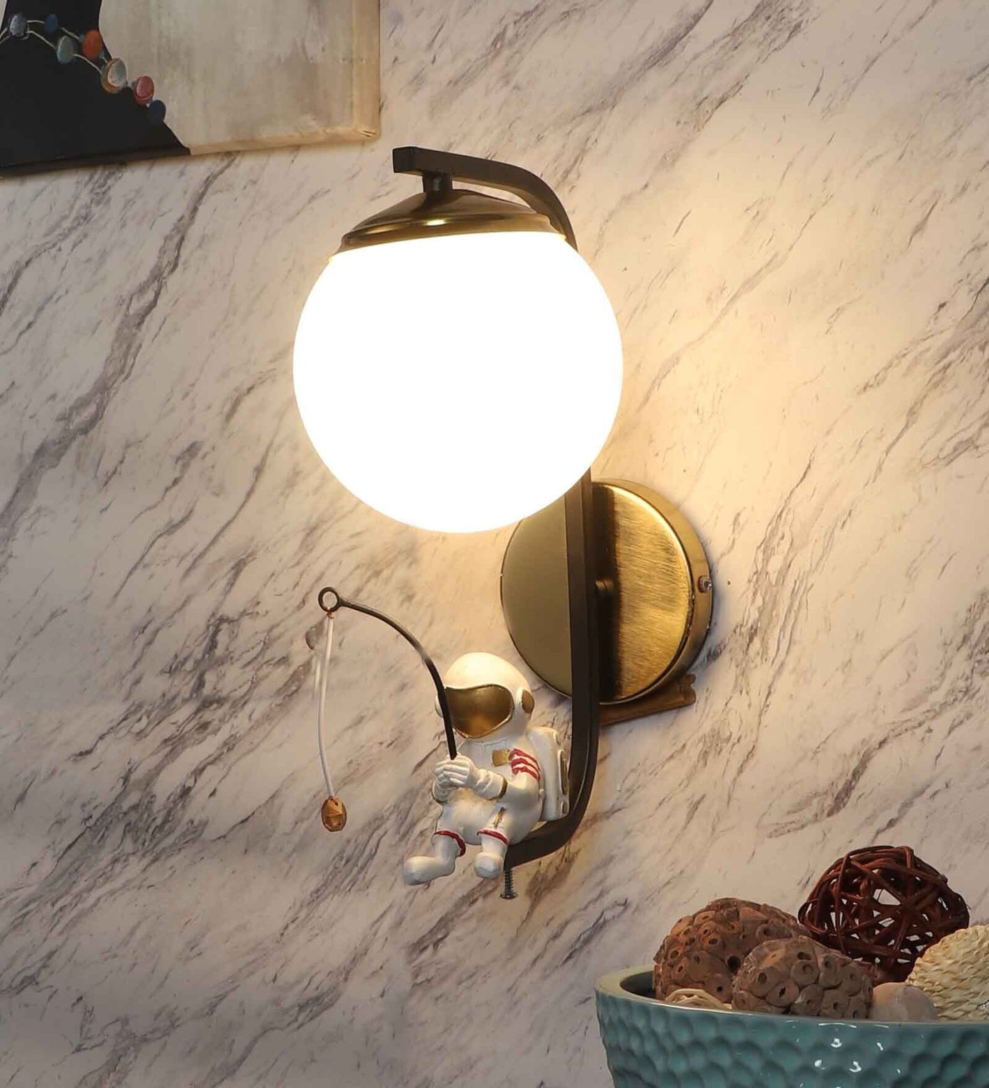 Alian Black and Gold Iron Wall Light | ALIAN-WL | Included Bulb | Eliante by Jainsons Lights