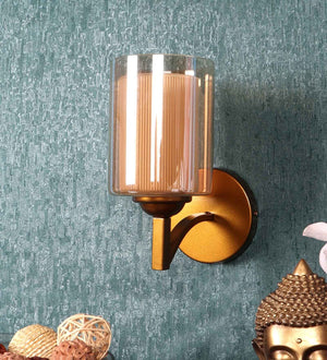 Alif Gold Iron Wall Light | S-400-1W | Included Bulb | Eliante by Jainsons Lights