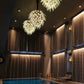 Amber Pinecone Glass Chandelier – A Golden Statement for Double-Height Spaces