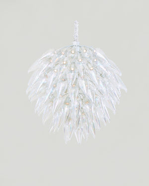 Amber Quill Glass Bloom Chandelier - hand-blown glass sphere pendant, studio view