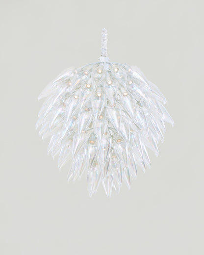 Amber Quill Glass Bloom Chandelier - hand-blown glass sphere pendant, studio view