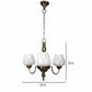Antique Brass Aluminium Shaded Chandelier | JS-6114-3LP-Wh | Included Bulb | Eliante by Jainsons Lights