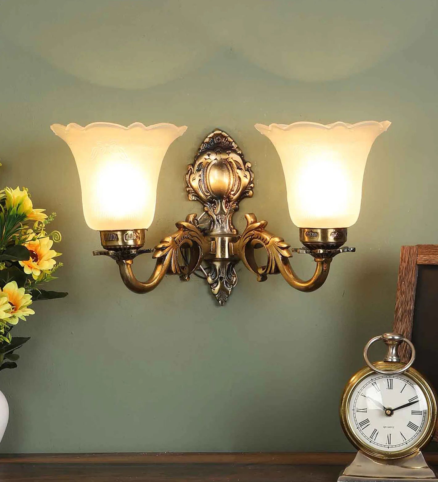 Ladder Antique Brass Metal Wall Sconces | no-2-2w | Included Bulb | Eliante by Jainsons Lights