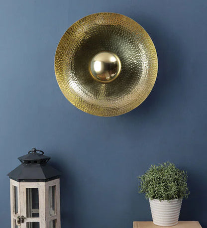 Wave Metal Flush Mount Wall Light (Antique Brass Finish) | L-56-BRASS-1W | Included Bulb | Eliante by Jainsons Lights