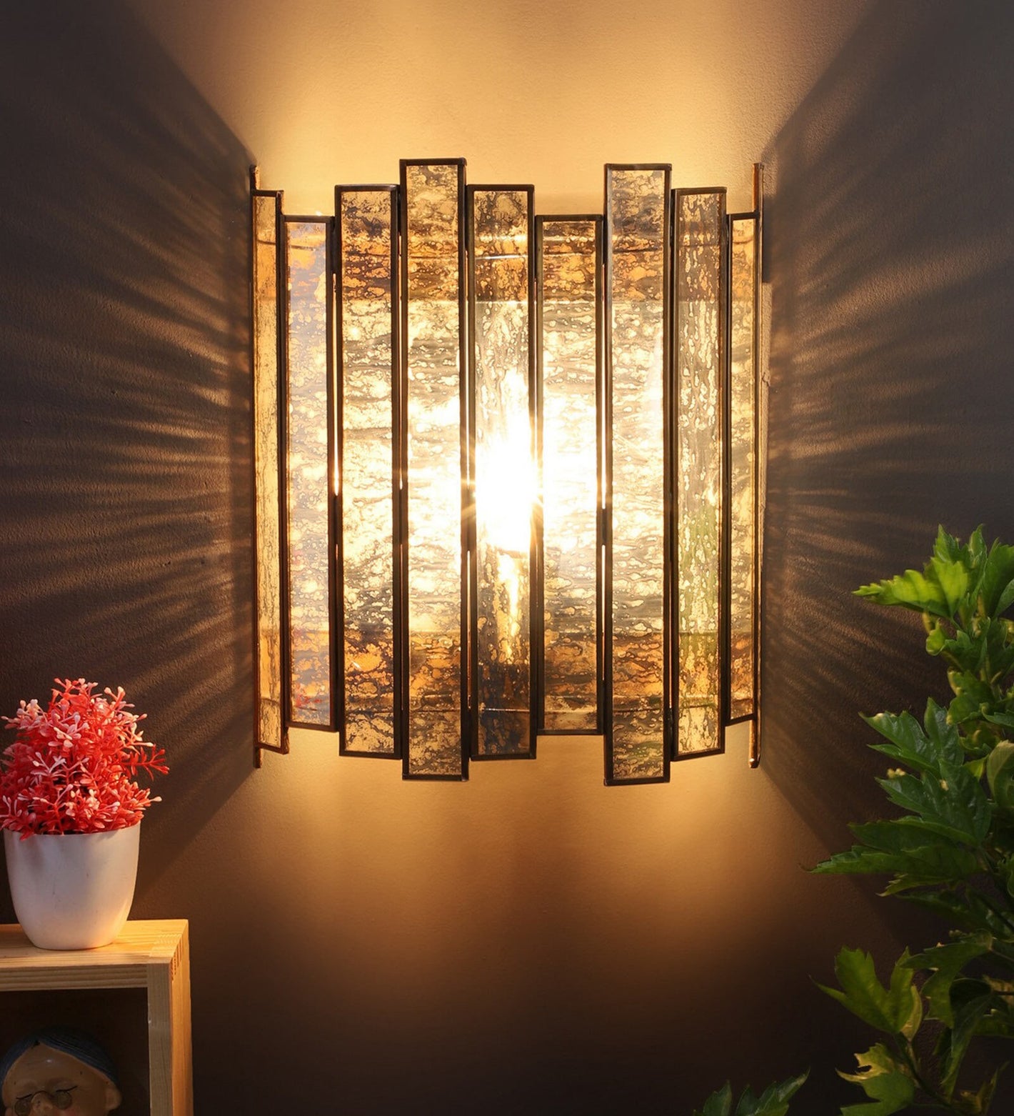 Pisa Metal Flush Mount Wall Light (Antique Brass Finish) | 1060 | Included Bulb | Eliante by Jainsons Lights