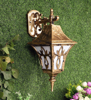 Mieko Antique Gold Aluminium Outdoor Wall Light | JS-444-1W-M | Included Bulb | Eliante by Jainsons Lights