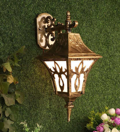 Mieko Antique Gold Aluminium Outdoor Wall Light | JS-444-1W-M | Included Bulb | Eliante by Jainsons Lights