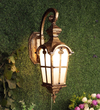 Miu Antique Gold Aluminium Outdoor Wall Light | JS-PARI-1W-A | Included Bulb | Eliante by Jainsons Lights