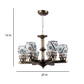 Antique Gold Iron Glass Chandeliers  | JS-13902-6LP-MULTI | Included Bulb | Eliante by Jainsons Lights