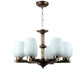 Voila Antique Gold Glass Shaded Chandelier | JS-13901-6LP | Included Bulb | Eliante by Jainsons Lights