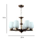 Voila Antique Gold Glass Shaded Chandelier | JS-13901-6LP | Included Bulb | Eliante by Jainsons Lights