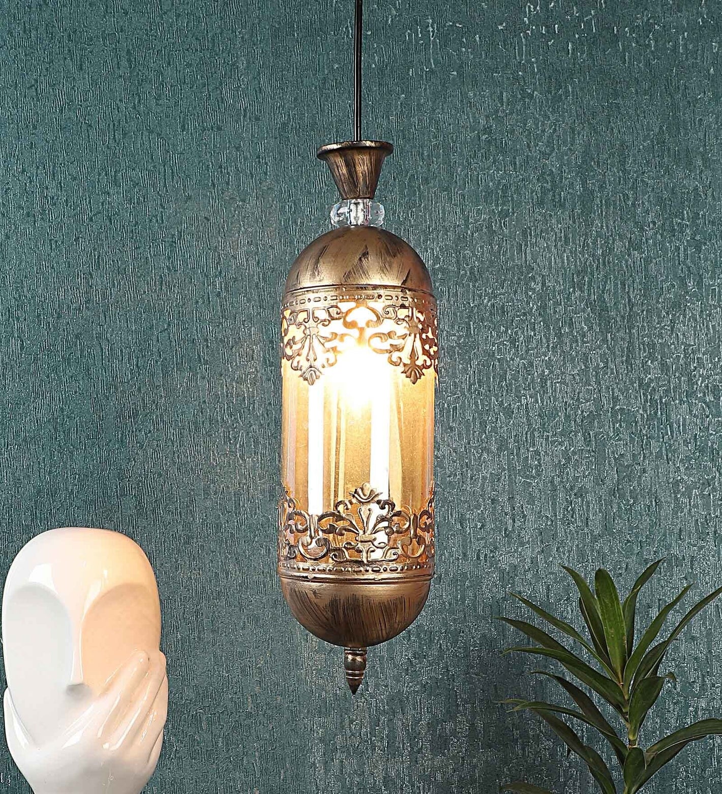 Antique Gold Iron Hanging Light | 1907-1LP | Included Bulb | Eliante by Jainsons Lights