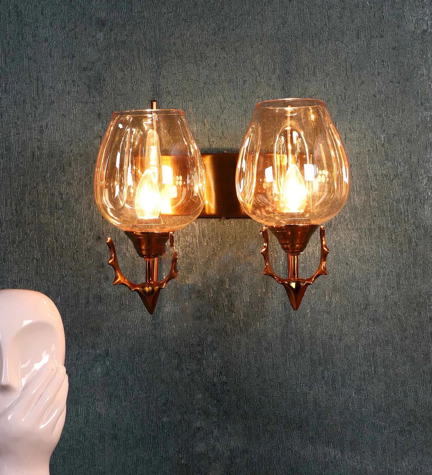 Antique Gold Iron Wall Light | 1329-2W | Included Bulb | Eliante by Jainsons Lights
